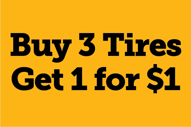 Buy 3 Tires Get 1 For
