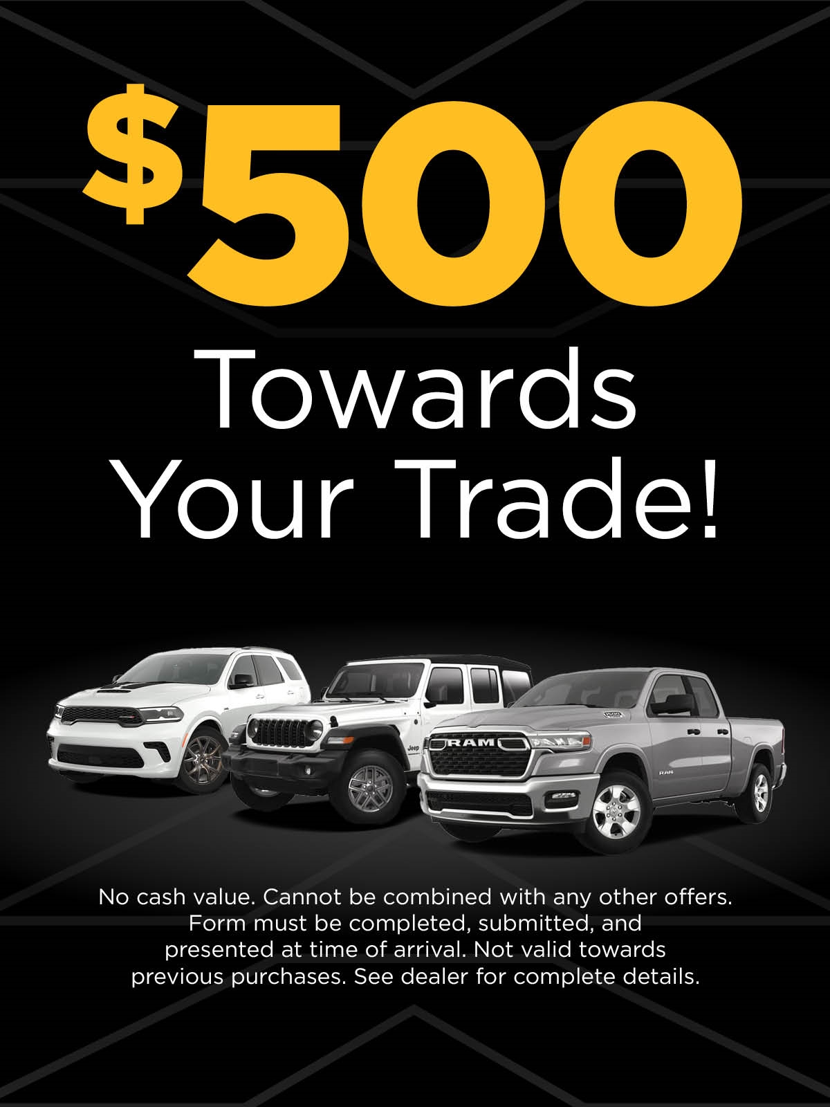 $500 towards your trade